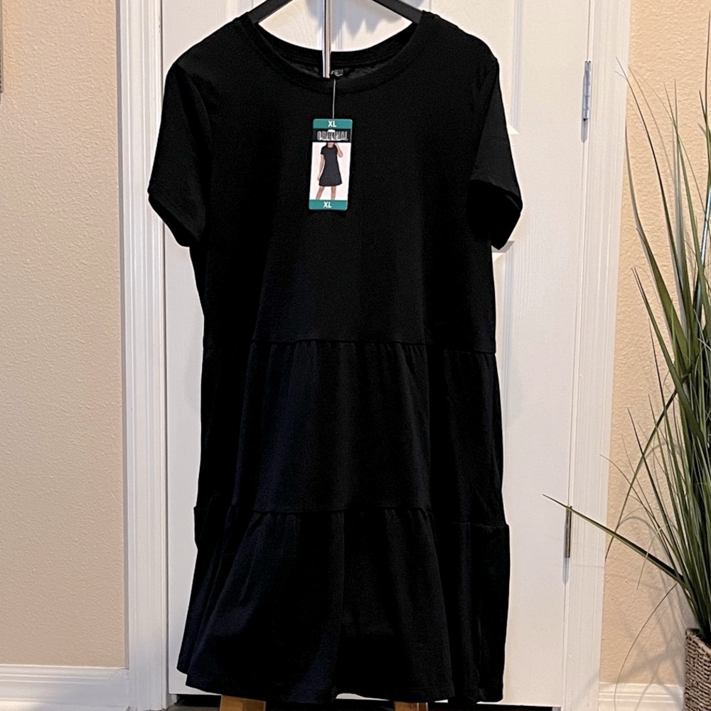 Nicole Miller Black Tiered Dress